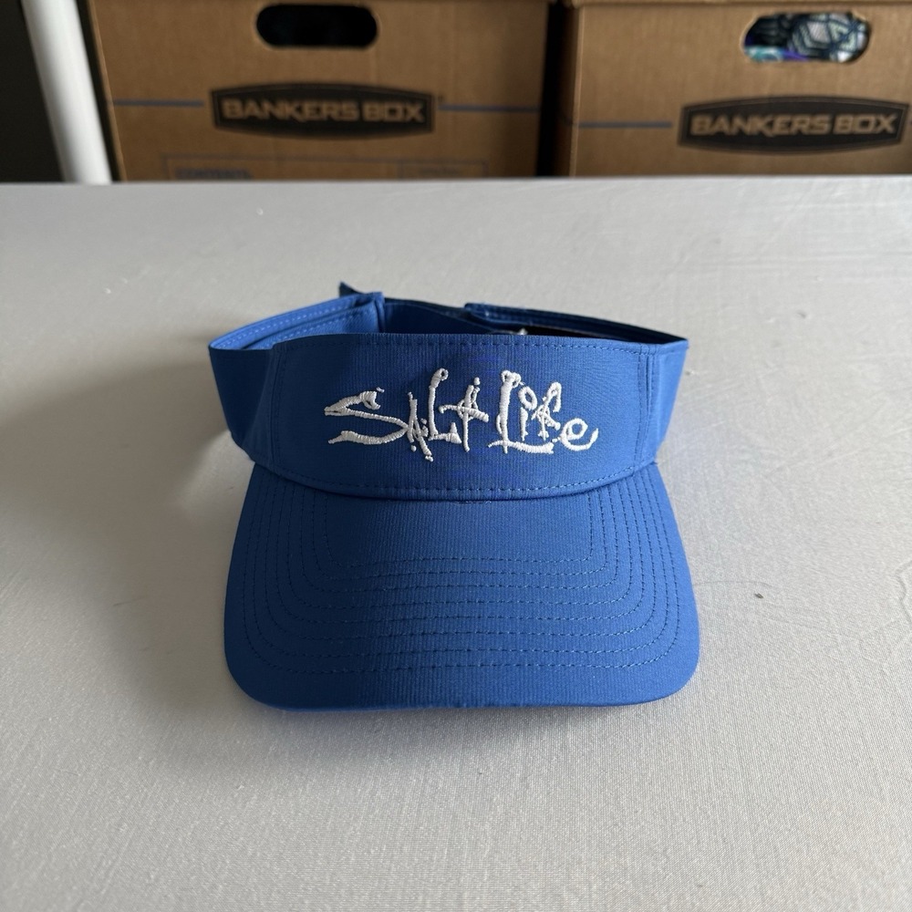 Salt Life Visor Hat Performance Uvapor SLX Beach Fishing Coastal Dive Surf Blue